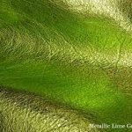 Leather Sample | Metallic Lime Green