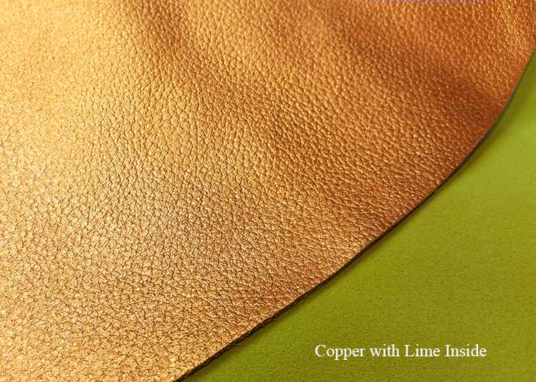 Color Swatch: Metallic Copper+Lime - Sample